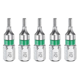 sourcing map 5pcs Hex Screwdriver Bit H2 1/4" Hex Shank 25mm/1" Length Magnetic Hexagonal Head Bits S2 Steel Electric Screw Driver Bit