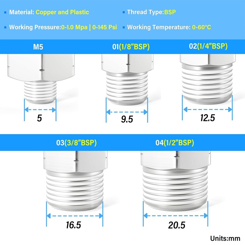ERGAOBOY 2 PCS Silver 1/4" BSP Swivel Fitting Air Tool,