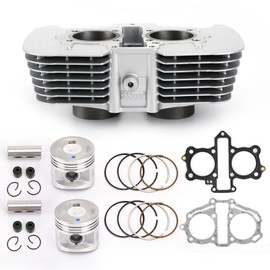 VIPIH Cylinder Piston Rings Gasket Kit For Honda Rebel 250 CMX250 CA250 CB250 Nighthawk 96-15 Standard Bore 53mm 12100-KBG-671