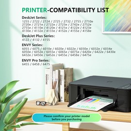 67XL 67 Ink Cartridges Black/Color Combo Pack for HP Ink 67 67 XL for Deskjet 2732 2752 2725 2755e 4155e 4158e Envy 6055 6075 6452 6458 6475 6455 6455e 6055e 6065e Printer 2 Pack