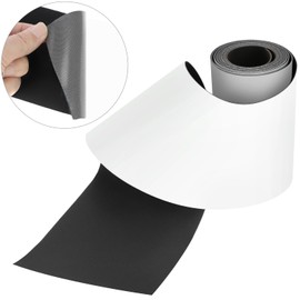 QWORK® Flicken Selbstklebend Stoff, 10 x 200 cm Schwarze Selbstklebende Leinwand, zur Reparatur von Kleidung & Accessoires, für Zelt, Möbel, Autositz