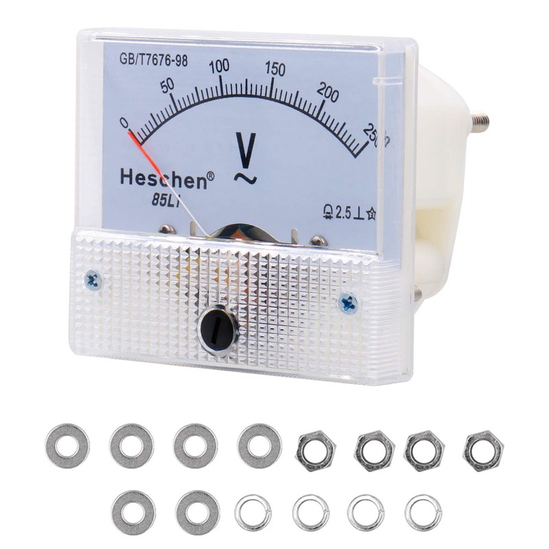 Heschen 85L1-250V Rectangular Plate Mount Voltage Meter AC 0-250V Class