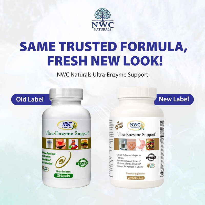 NWC Naturals Ultra-Enzyme Support, Natural Digestive Supplement, Promotes Optimal Health