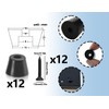 ZoeTekway Pack of 12 Black Rubber Feet for Chopping Boards
