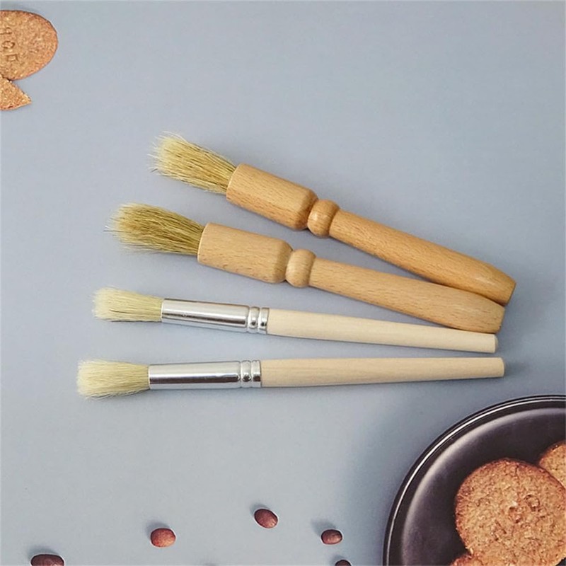 Coffee Grinder Cleaning Brush 2Pcs, Wood Handle & Natural Bristles