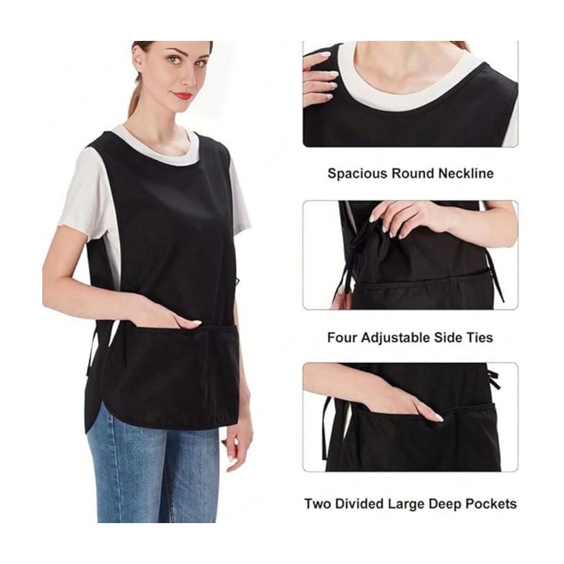 RRBXIA Smock Apron Cobbler Apron with Side Ties and 2