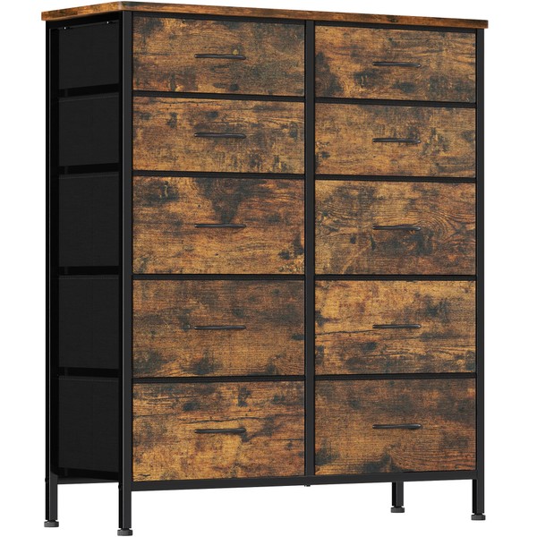 VASICAR Tall Dresser for Bedroom with 10 Drawers, Chest of