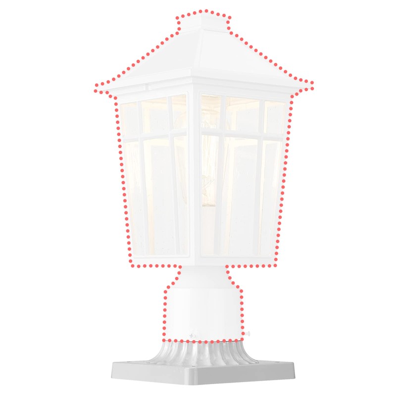 Darkaway Outdoor Post Light Base Mount, Post Light Adapter 3''
