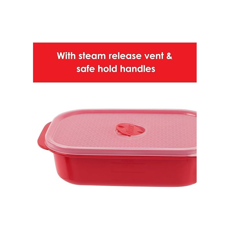 Decor Microsafe Oblong Storage Containe, Pack of 3 Pieces, 900ml