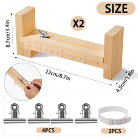 Burbell 2 Pcs Wood Bracelet Jig, Adjustable Paracord Jig Bracelet Maker with 4 Clamp and 2 Bracelet Sizer DIY Hand Knitting Wristband Jig for Bracelets Necklaces Car Hangings
