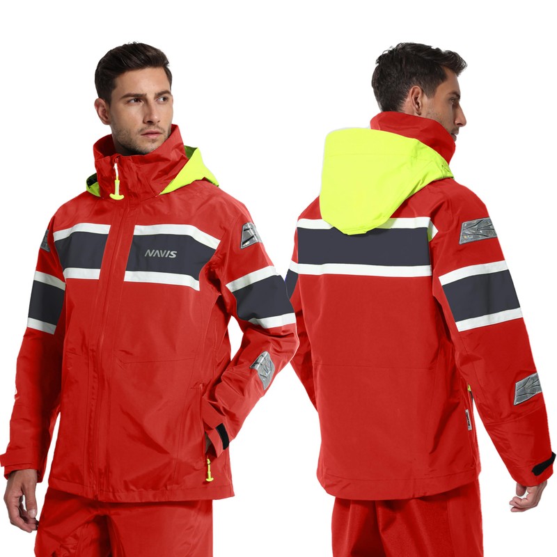 NNAVIS MARINE Sailing Jacket for Men-Ocean PRO 3-Layer Shell,Waterproof, Windproof