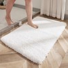 Disolla Small Bathroom Rugs 17x24 Non Slip White Fluffy Bath