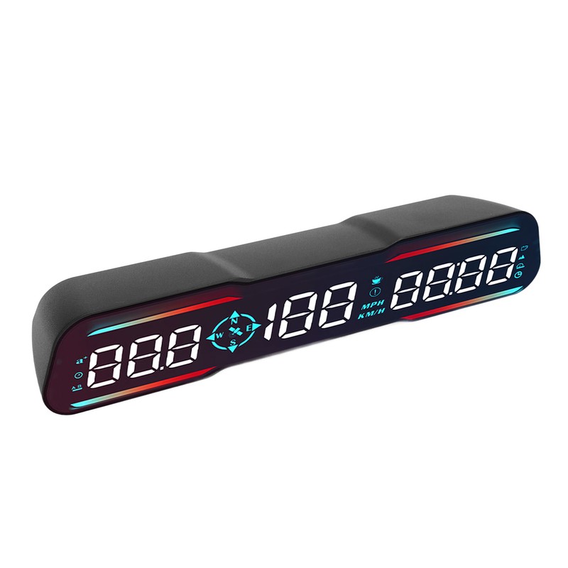 7 Inch Car LED HUD Display Time Speedometer Display Over