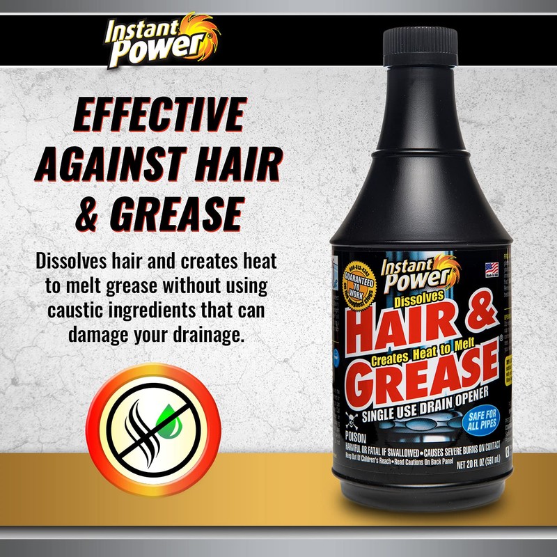 Instant Power Hair and Grease Drain Opener – Multipurpose Liquid