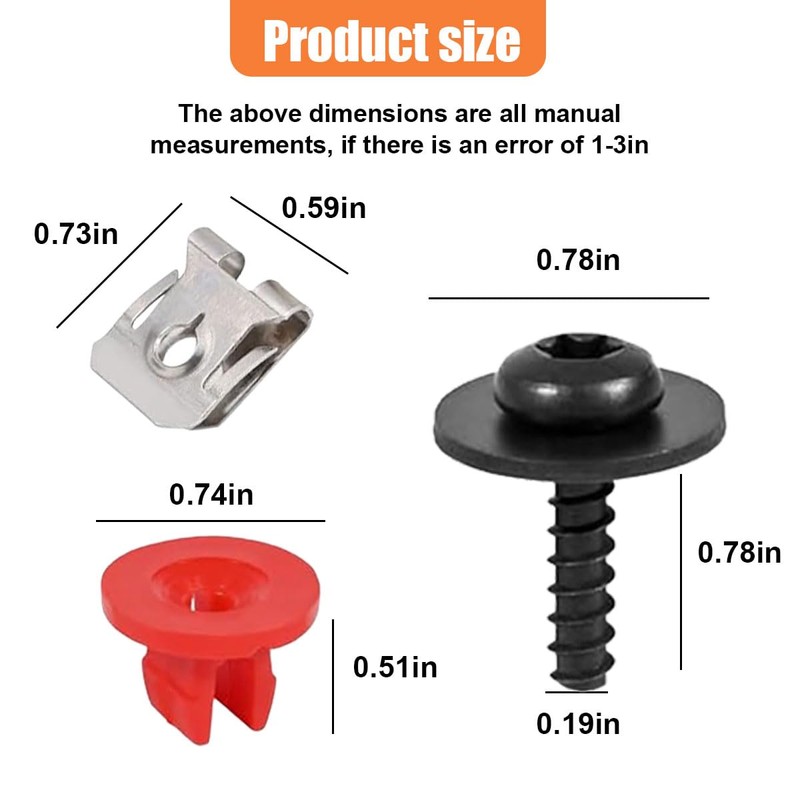 ZIMISI T30 Engine Splash Shield Guard Undertray Cover Screws Bolt
