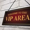 RED OCEAN Vip Area Welcome Hanging Home Bar Sign Novelty