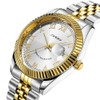 SINOBI Classic Stainless Steel Calendar Watches for Men(Silver-Gold)