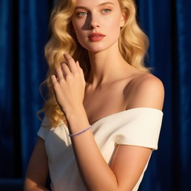 Iefil Tanzanite Tennis Bracelets for Women - December Birthstone Bracelet Sterling Silver, Tanzanite Jewelry | Anniversary Birthday Gifts for Women, Size 7"