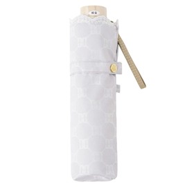 Moonbat [Ducks] Parasol Folding Umbrella, Women's, Made in Japan, For Rain or Shine, First-class Light Blocking, Heat Blocking, UV Jacquard Embroidery, Gray