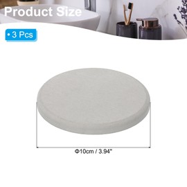 PATIKIL Round Diatomite Drink Coasters 4inch, 3 Pack Water Absorbent Diatomaceous Coaster Quick Dry Cup Coaster for Bathroom Kitchen Laundry Room, Light Gray