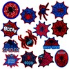 14Pcs Hero Spider Iron on Embroidered Patches Applique Spiderweb Letter