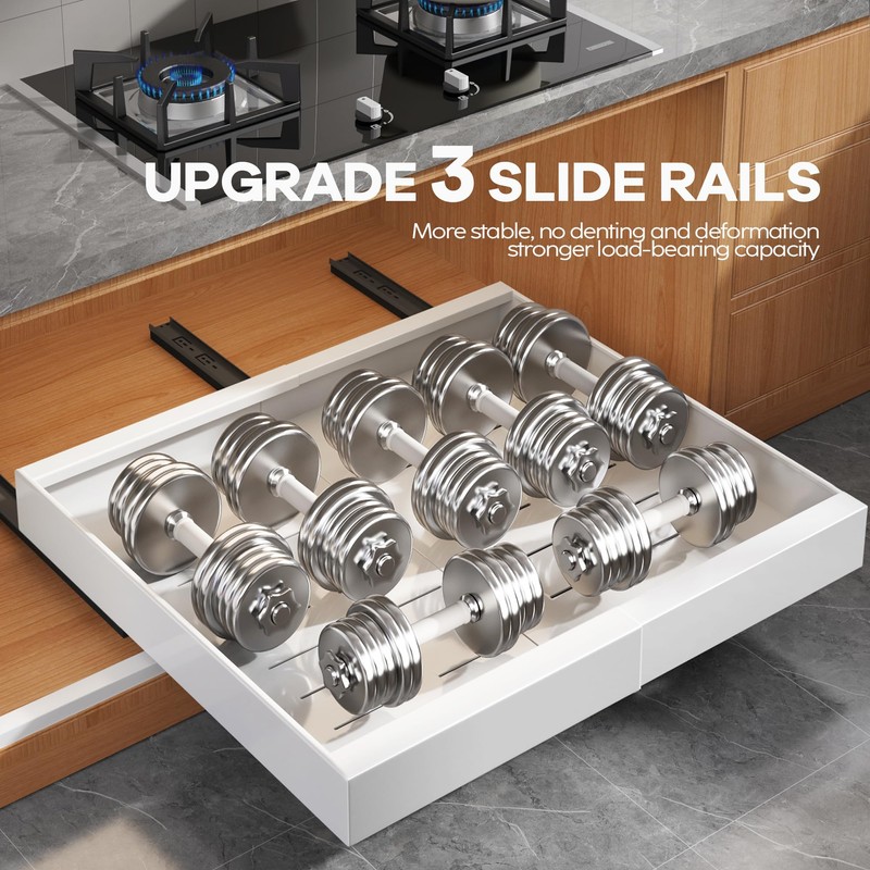 Seinloes 2 Pack Expandable Pull Out Cabinet Organizer 21"Deep With