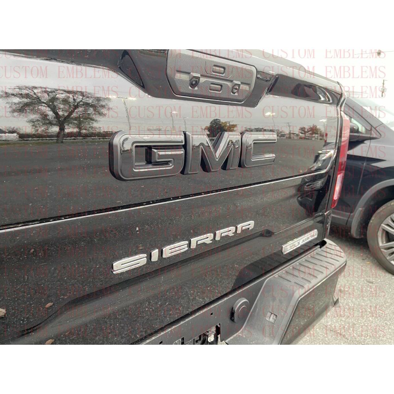 Auto Rear GMC Black Emblem Overlay 2019-2022 GMC Sierra 1500