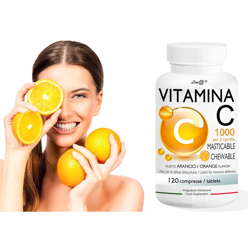 Vitamin C Line@diet | 120 Chewable Tablets | Orange Flavour