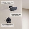 HUCKLE Shower Faucet Set with Shower Head, 6-Inch Black Shower
