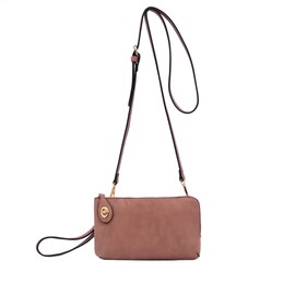 LOVESOME Women's Small Crossbody Bag Wristlet Clutch(Dusty Pink)