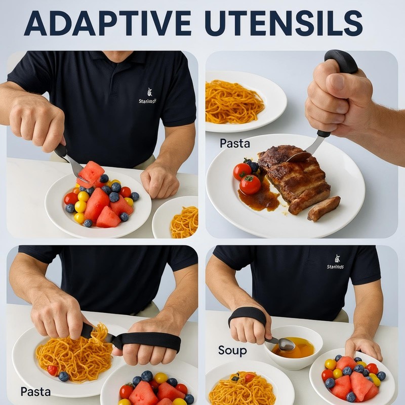 Adaptive Utensils, HOMOMSAE Weighted Special Supplies Spoon Fork Set with