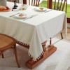 meioro Rectangle Tablecloth, Water Resistant Tassel Table Cloth Wipe Clean