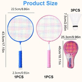 Shuttlecock Set Badminton Racket Set of 2 or 4 for Adults Children, Rackets, Shuttlecocks and Carry Bag Included