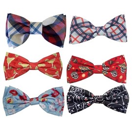 Huxley & Kent Bow Tie for Pets | Multi-Bundle 6-Pack Bow Tie Collar Attachments (A-Large) | Fun Bow Ties for Dogs & Cats | Cute, Comfortable, and Durable | H&K Bow Tie