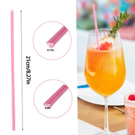 50Pcs Heart Plastic Cocktail Straws, Cute Drinking Straw for Valentine's Day Wedding Birthday Party Supplies (50, Pink&Red)