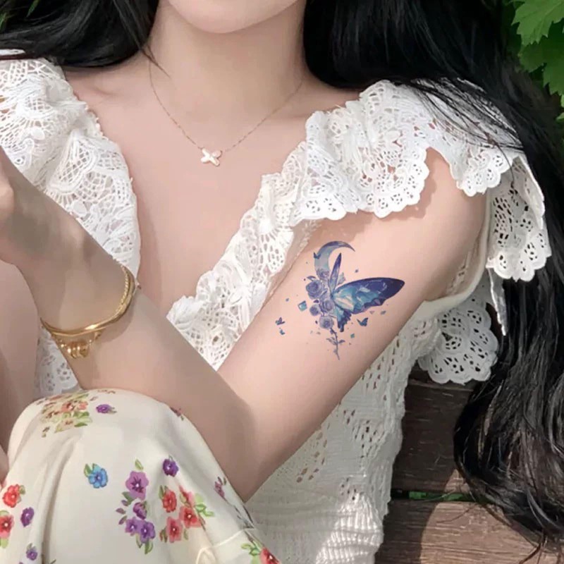 Tattoo Stickers Butterfly 2 Weeks 5pcs Waterproof Korean Tattoo Butterfly