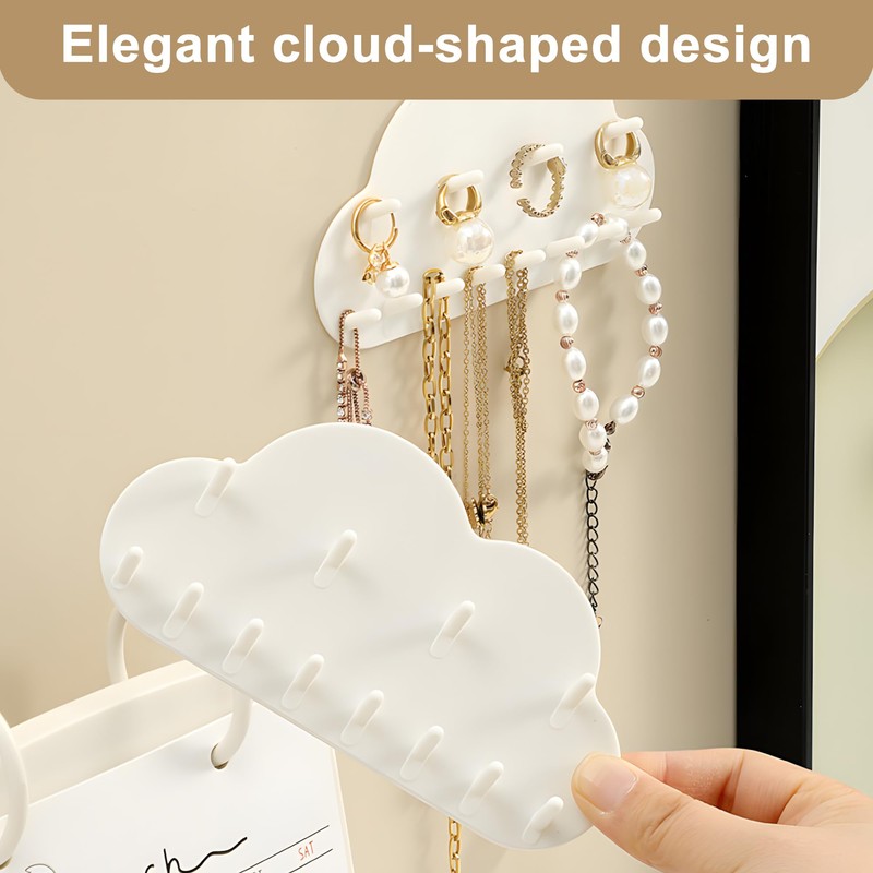 2PCS Cloud Shaped Hooks as Decorative Jewellery Stand for Wall