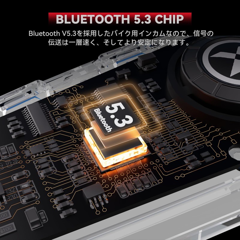 X1 バイクインカム bluetooth V5.3 連続使用60時間 IP65防水性 ヘルメットスピーカー バイクヘルメット CVC/DSP騒音抑制技術 40mm高性能ステレオスピーカー