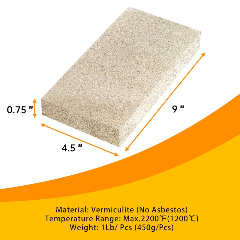 BoldWay Firebricks,Fire Bricks for Wood Stove,High Temperature Resistant Vermiculite Bricks(2700F),Cuttable