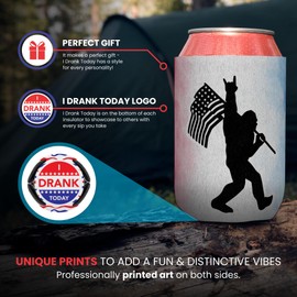 I Drank Today Can Coolers - Bigfoot Can Insulator, Funny Drink Cooler, Drink Sleeve