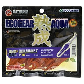 Ecogear Worm Aged Aqua Swim Shrimp, 4-Inch Lure, #J02 Red Earthworm