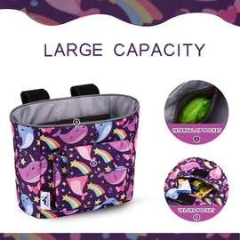 LOCAL LION Kids Bike Basket, Bike Handlebar Bag, Waterresistant Bicycle Basket, Thickened Bicycle Front Bag for Children's Balance Bike Tricycle Scooter