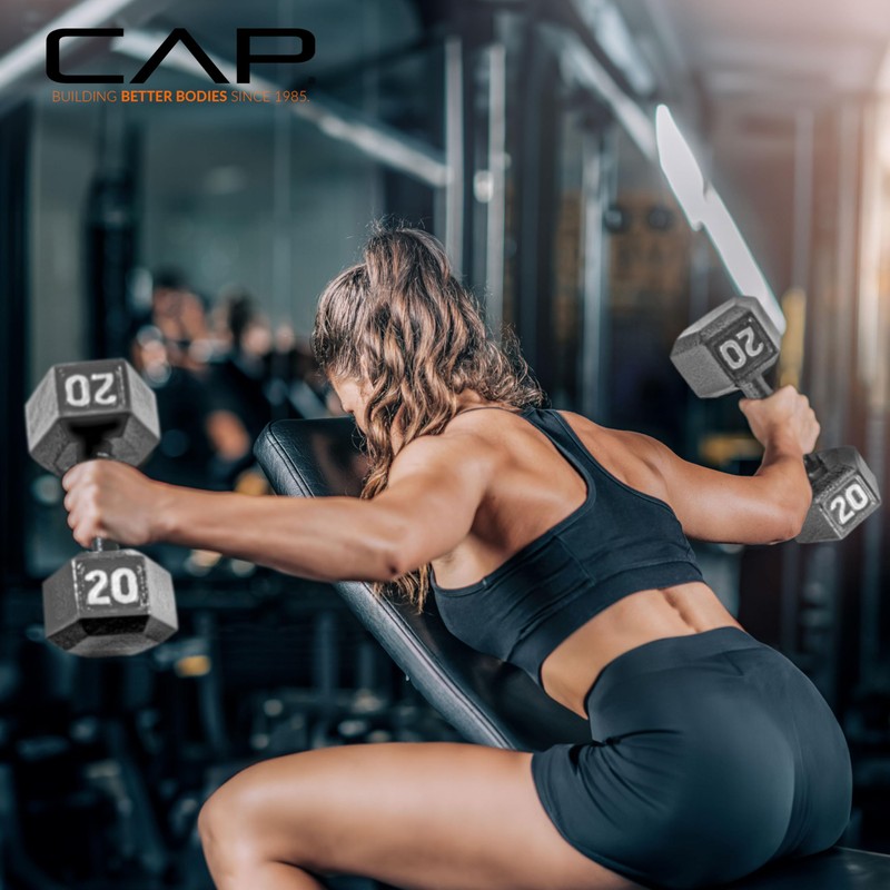 CAP Barbell Cast Iron Hex Dumbbell, Pair, 3 lb
