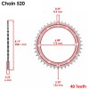Caltric Black Drive Chain And Sprockets Kit for Yamaha Warrior