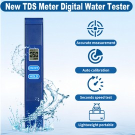 2025 New Digital TDS Meter Water Quality Tester for Drinking Water, Aquariums, Pools, 0-9990ppm Range Digital Water Tester, Auto-Off Function, Accurate & Fast Readings, Portable Water Testing Pen
