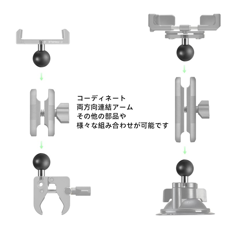 FANAUE 1" Ball Adapter with 1/4"-20 Screw Post for RAM