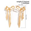 Gold Bow Earrings for Women Ribbon Bow Statement Earrings Sliver