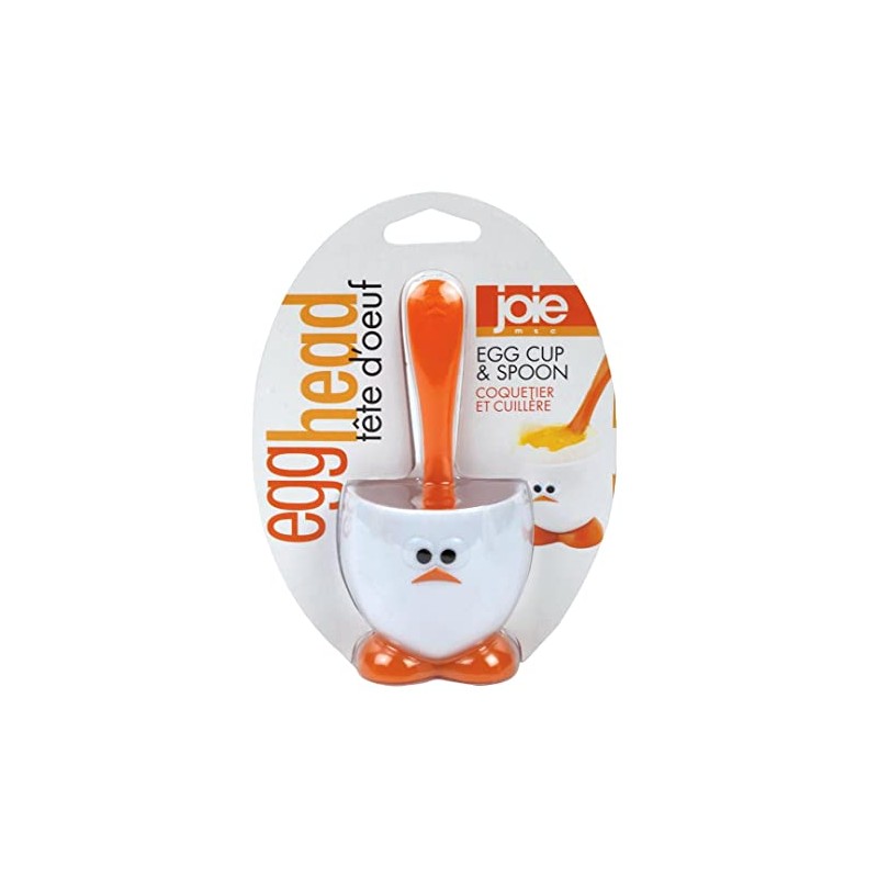 Joie - Portauovo con Cucchiaio Egg Head, Colore Bianco
