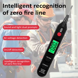 Voltage Tester Non-Contact Voltage Tester Range AC 12~300V Neutral and Live Lines Tester Electrical Tester with Sound Light Alarm