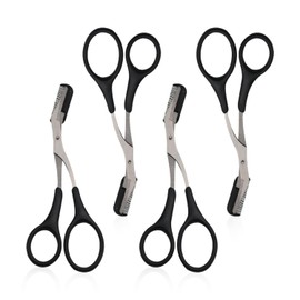 4 Pieces Women’S Eyebrow Scissors, Eyebrow Styling Scissors, Stainless Steel Elbow Scissors, Eyebrow Scissors With Comb, Manual Eyebrow Trimmer, Eyebrow Grooming Accessories